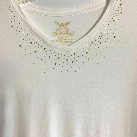 Faded Glory Embellished Long Sleeve Shirt Sz M. - Picture 3 of 5